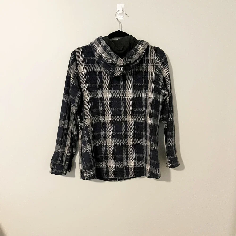 Kuhl Kleo hoodie‎ Shacket blue plaid women’s size small